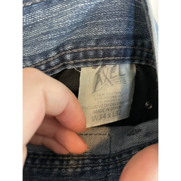 TK AXEL Jeans Mens 34x32 Slim Boot Blue Denim Medium Wash 5 Pocket - Picture 9 of 13